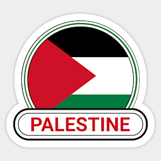 Palestine Country Badge - Palestine Flag Sticker